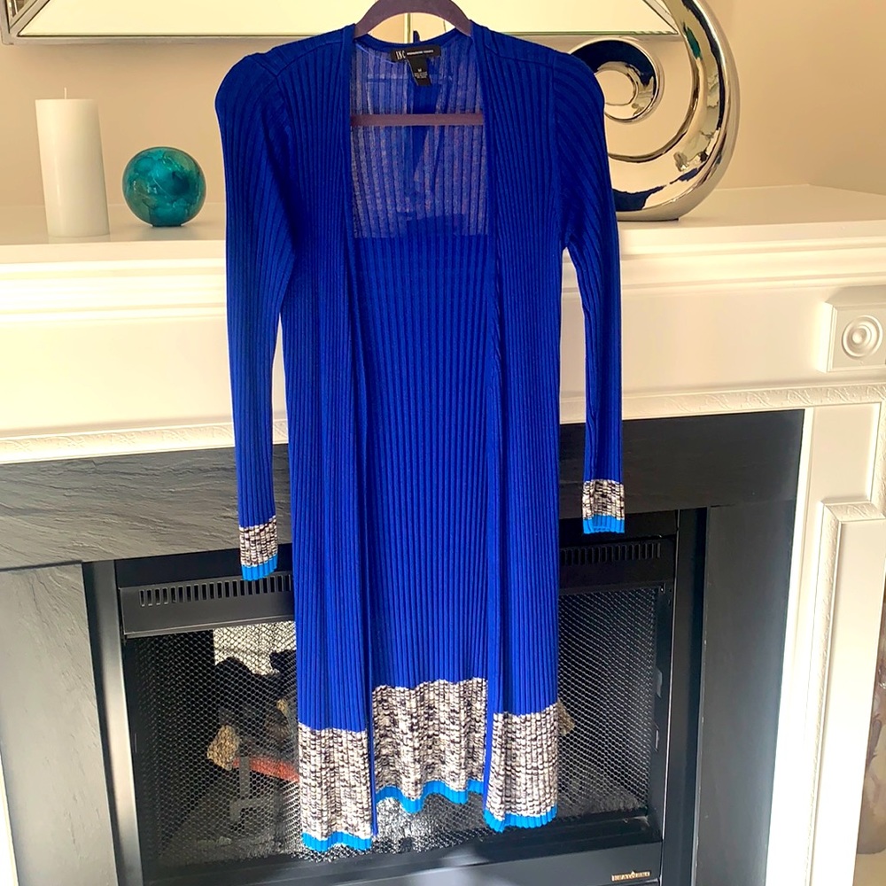 Women’s INC royal blue sweater cardigan Medium